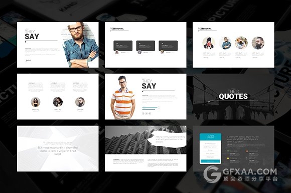 摄影照片个人写真图片展示PPT模板 - 顶尖PPT