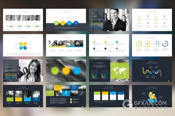 扁平简约大气商务通用PPT模板 - 顶尖PPT