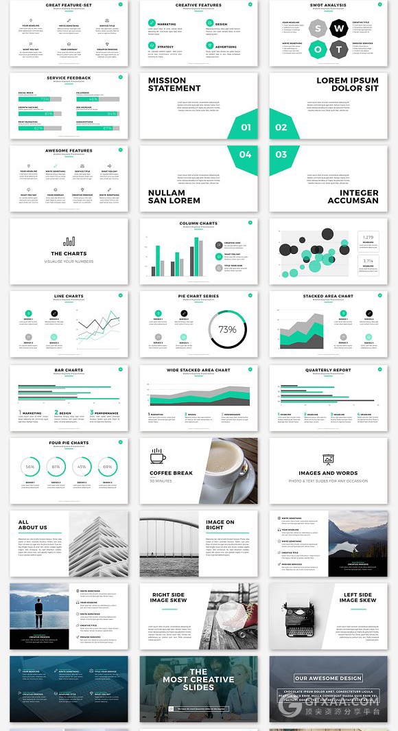 200多页简约文艺艺术商务keynote模板 - 顶尖PPT