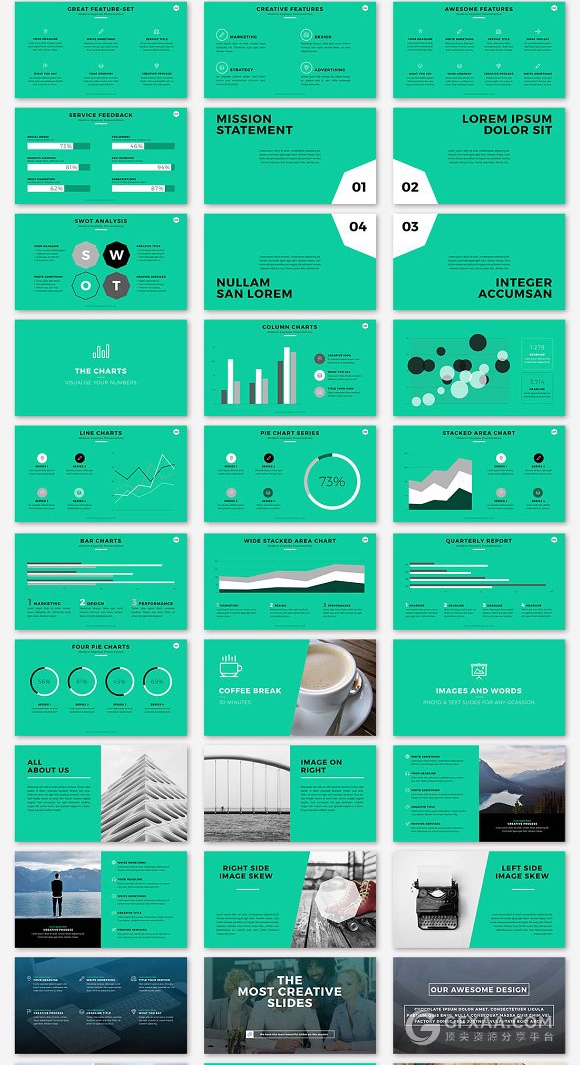 200多页简约文艺艺术商务keynote模板 - 顶尖PPT