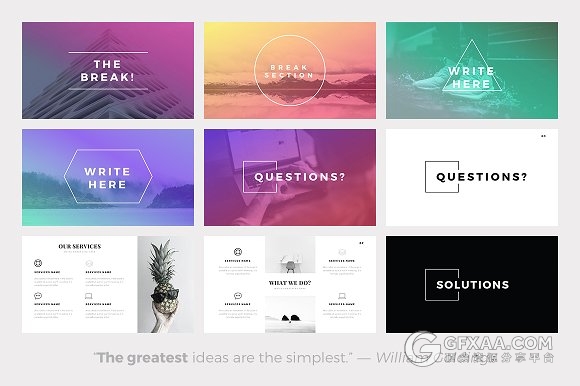 140多页极简黑白文艺风格PPT模板 - 顶尖PPT