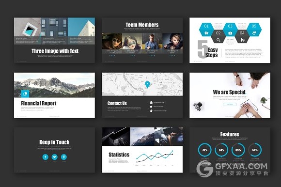 黑色商务团队简介多用途PPT模板 - 顶尖PPT