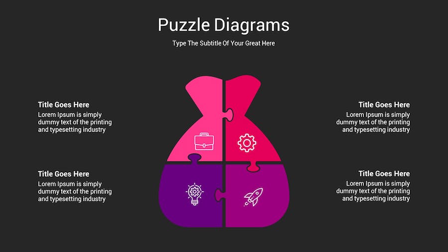 拼图创意展示问题分析图形Keynote模板 - 顶尖PPT