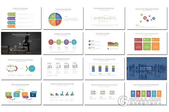 2种配色方案数据统计汇报PPT模板 - 顶尖PPT