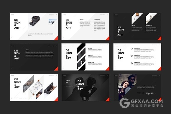 120创意多边形图形切割风格PPT模板 - 顶尖PPT