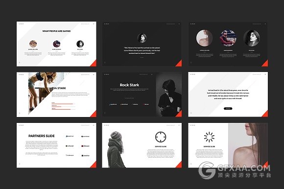 120创意多边形图形切割风格PPT模板 - 顶尖PPT