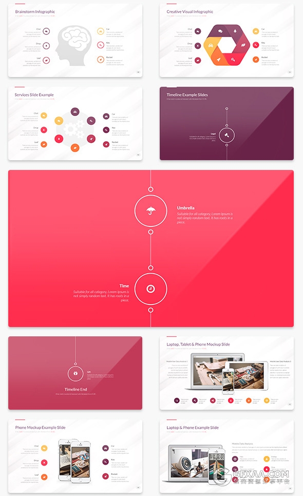 160页超精美图形图表设计通用PPT模板 - 顶尖PPT