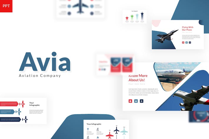 飞机物流航空局航空公司介绍通用PPT模板 - 顶尖PPT
