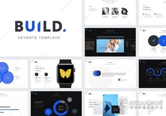 蓝色企业团队介绍管理构思keynote模板 - 顶尖PPT