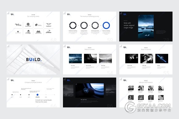 蓝色企业团队介绍管理构思keynote模板 - 顶尖PPT