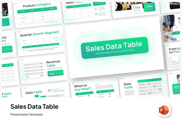 销售数据表格业绩展示PPT模板 - 顶尖PPT