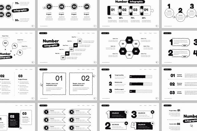 涂鸦风格数字信息图形keynote模板 - 顶尖PPT