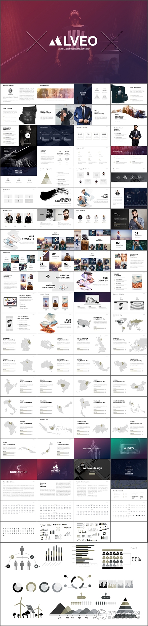 7套欧美简约高档风格PPT模板合集 - 顶尖PPT