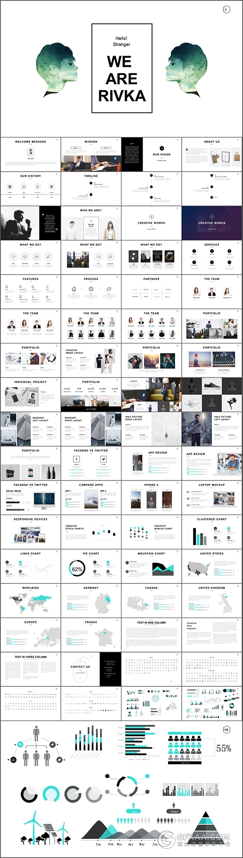 7套欧美简约高档风格PPT模板合集 - 顶尖PPT