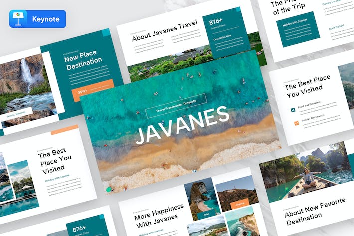 旅游旅行目的地推介攻略方案Keynote模板 - 顶尖PPT