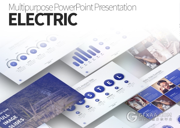 渐变色系图形图表商务PPT多用途模板 - 顶尖PPT