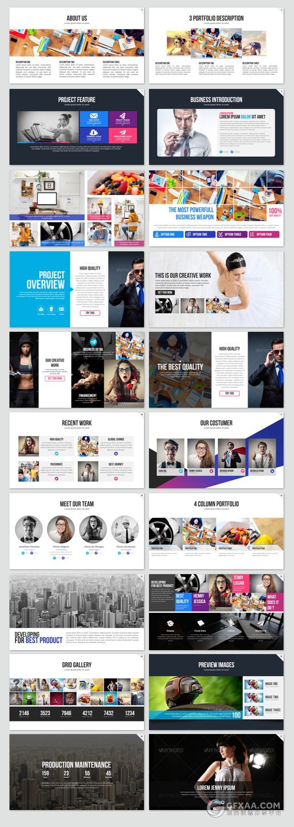 77页精美创意多色彩PPT通用模板 - 顶尖PPT