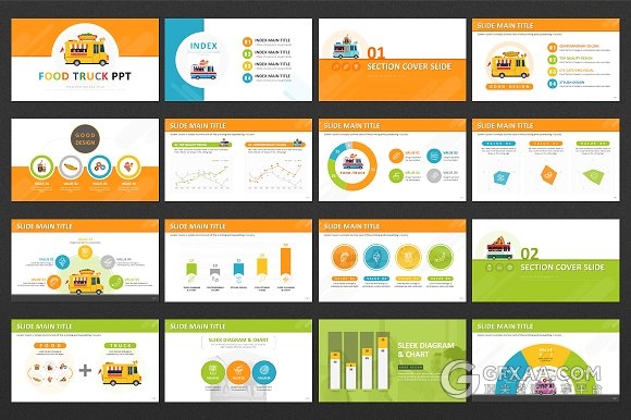 卡通餐饮食物分析PPT模板 - 顶尖PPT