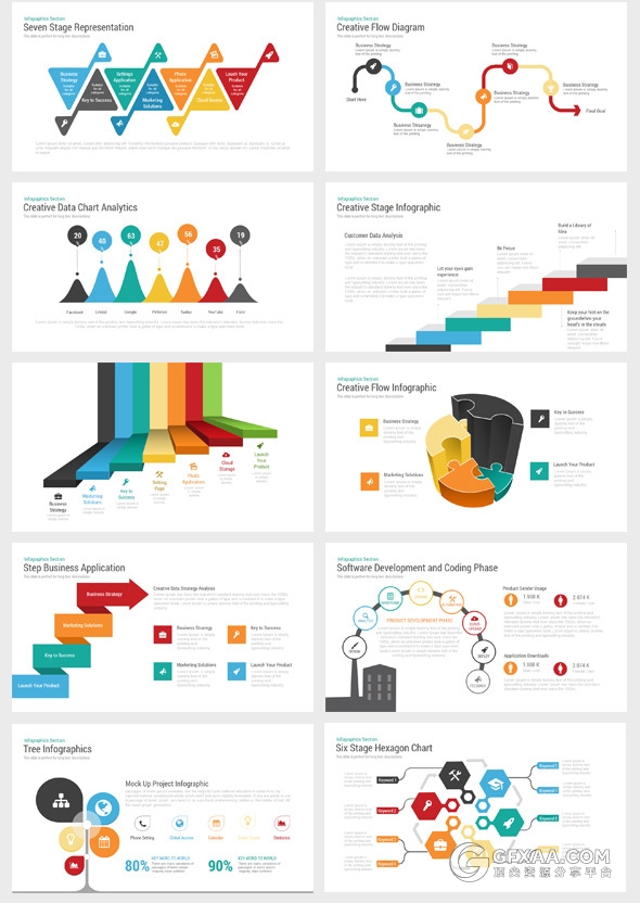 200页经典卡通图形设计多用途PPT模板 - 顶尖PPT