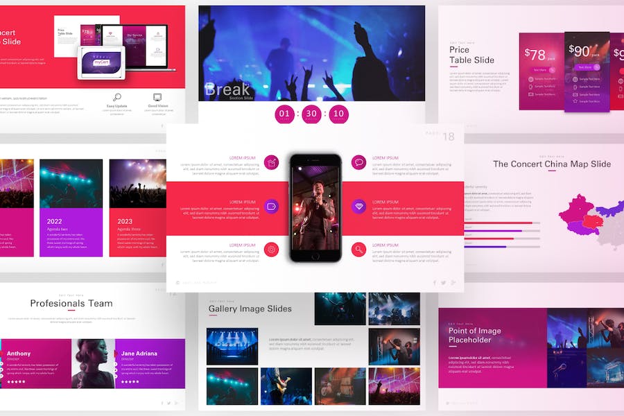 演唱会活动策划营销推广keynote模板 - 顶尖PPT