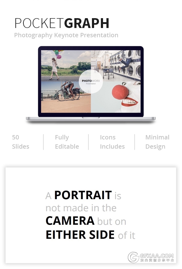摄影照片模特人物展示keynote模板 - 顶尖PPT