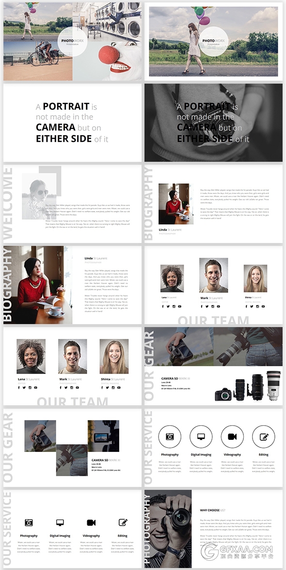 摄影照片模特人物展示keynote模板 - 顶尖PPT