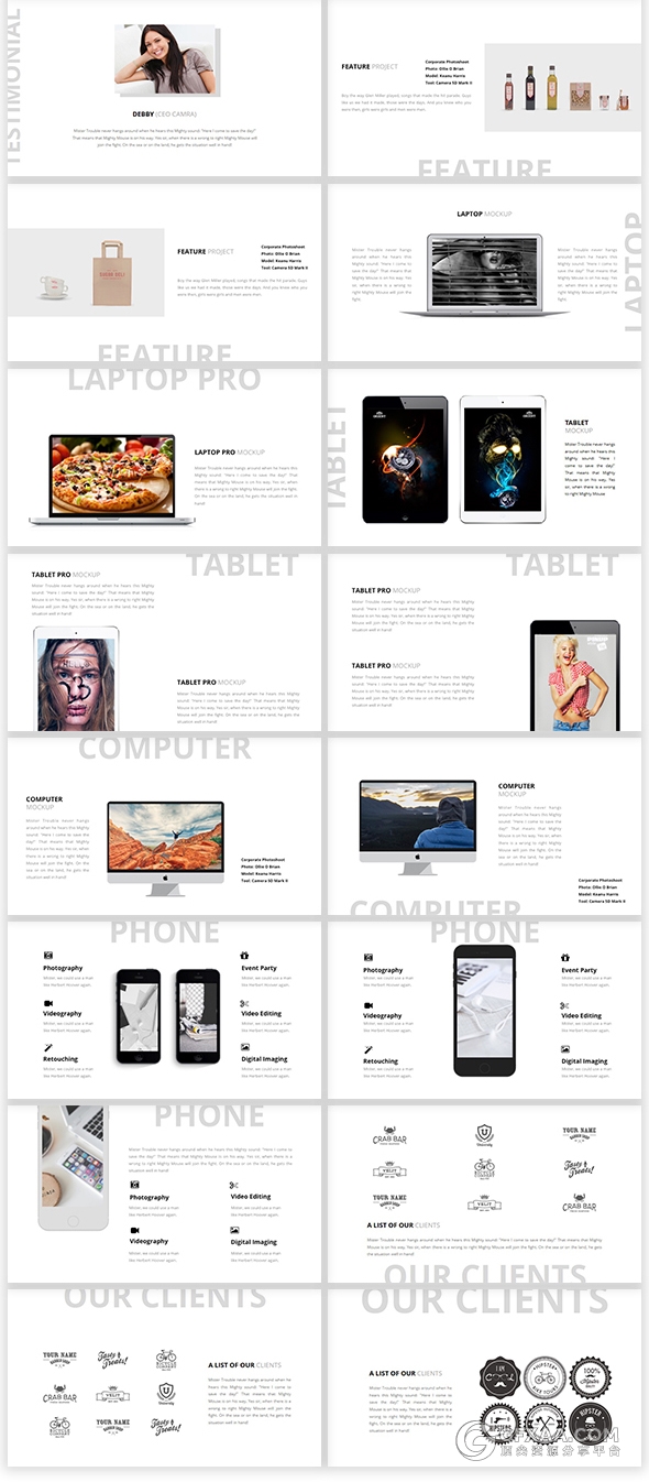 摄影照片模特人物展示keynote模板 - 顶尖PPT