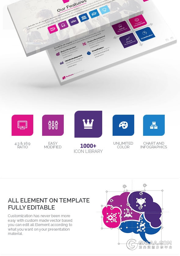 60多页紫色系高端商务PPT模板 - 顶尖PPT