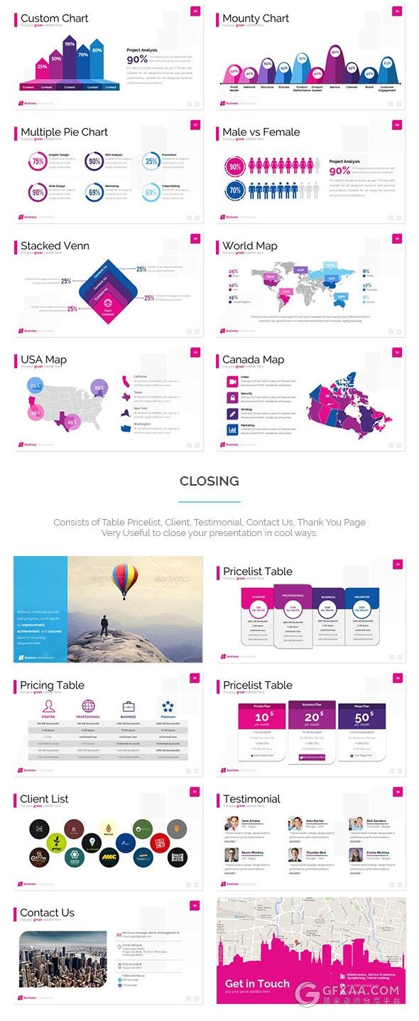 60多页紫色系高端商务PPT模板 - 顶尖PPT