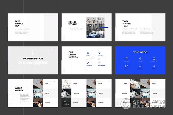 110页扁平化极简风格PPT模板包含图片 - 顶尖PPT