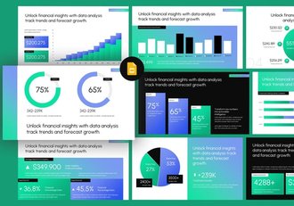 数据可视展示饼形图条形图PPT模板 - 顶尖PPT