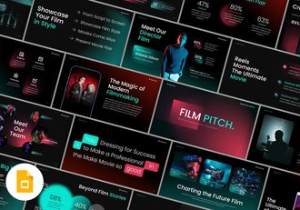 黑色系新拟态风格电影数据分析PPT模板 - 顶尖PPT