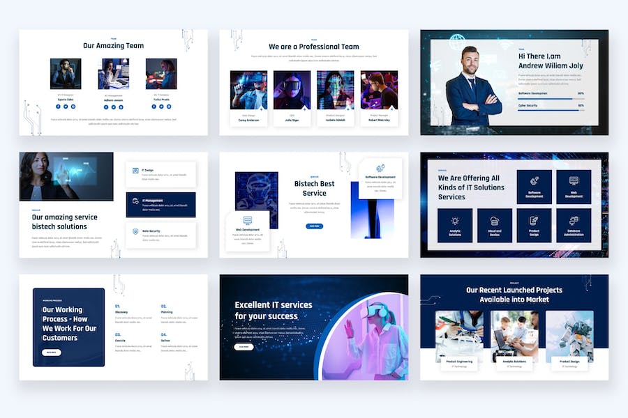 IT科技企业解决方案演示PPT模板 - 顶尖PPT