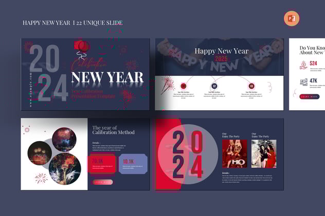 新年快乐年终总结报告PPT模板 - 顶尖PPT