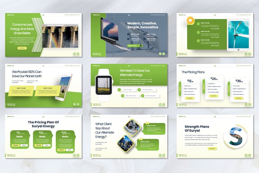 新能源风力发电keynote模板 - 顶尖PPT