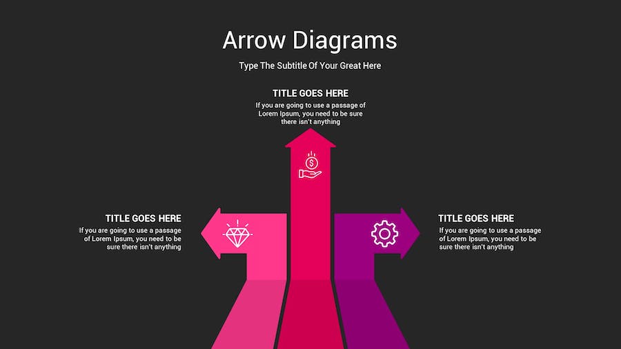 箭头图表深色注释记号Keynote模板 - 顶尖PPT