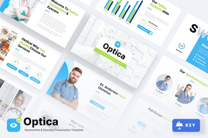 眼科验光师眼科护理keynote模板 - 顶尖PPT