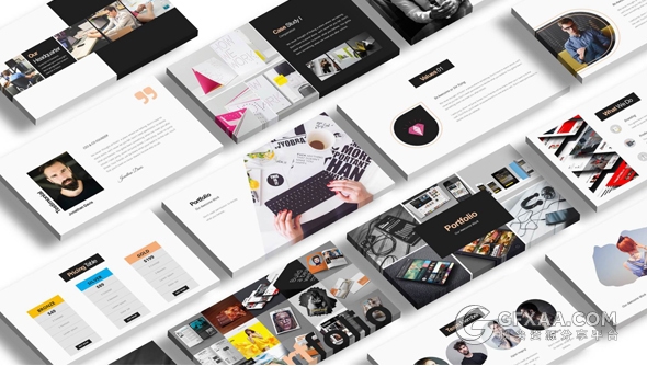 100创意极简产品人物展示keynote模板 - 顶尖PPT