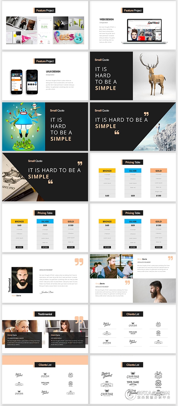 100创意极简产品人物展示keynote模板 - 顶尖PPT