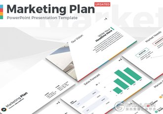 扁平化简约清新风格PPT模板 - 顶尖PPT