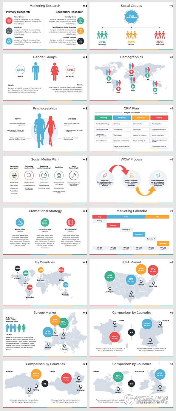 扁平化简约清新风格PPT模板 - 顶尖PPT