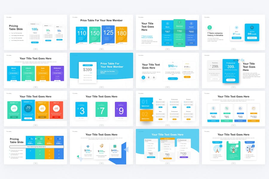 多种不同样式价格表keynote模板 - 顶尖PPT