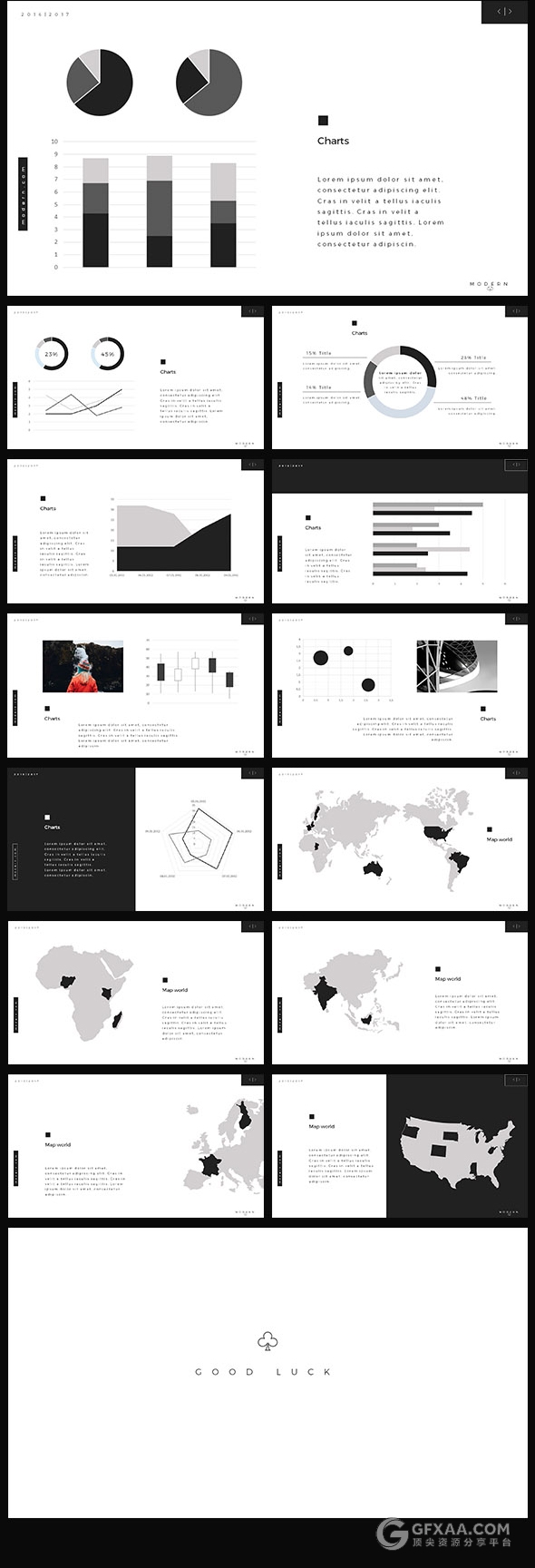 90页黑白简约艺术风格PPT模板 - 顶尖PPT