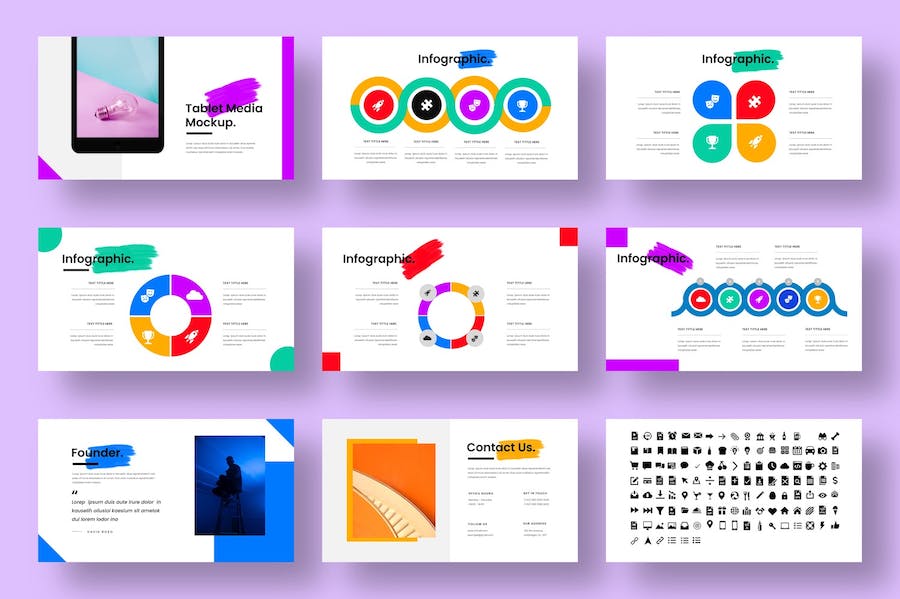 多彩企业商务产品介绍Keynote模板 Retry - 顶尖PPT