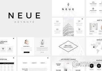 100页文艺极简风格keynote模板 - 顶尖PPT