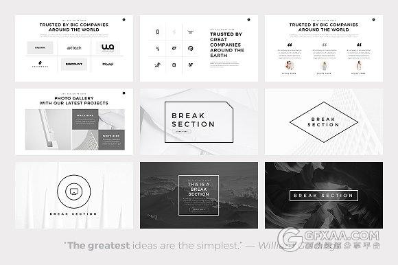 100页文艺极简风格keynote模板 - 顶尖PPT