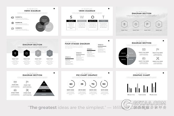 100页文艺极简风格keynote模板 - 顶尖PPT