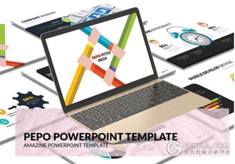 150页扁平化卡通图形风格PPT模板 - 顶尖PPT