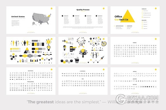100多页极简商务多用途风格PPT模板 - 顶尖PPT