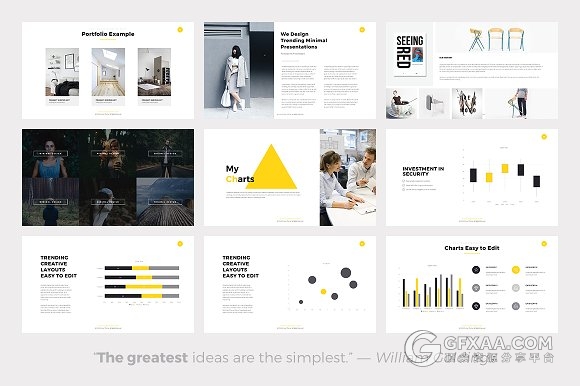 100多页极简商务多用途风格PPT模板 - 顶尖PPT